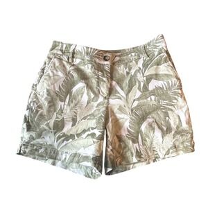Tommy Bahama Womens Shorts SZ 2 Palm Leaf Tropical Print Casual Beach Inseam 4.5